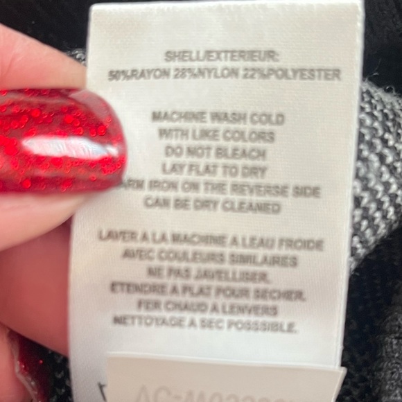 Vigoss Black Cardigan Sweater with White Bow Detail Mixed Media Women’s Size L - Picture 3 of 12